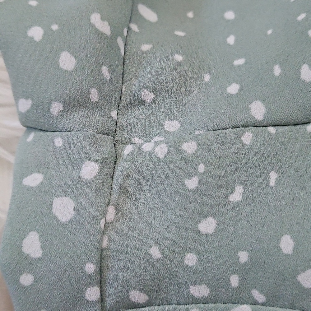 Maurices Sage Green and White Polka Dot Button Down Blouse - Picture 10 of 15